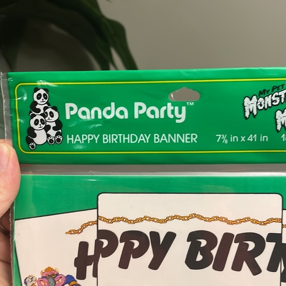 Vintage 1980 1986 Happy Birthday Banner My Pet Monster Characters Cleveland Rare - Picture 6 of 8